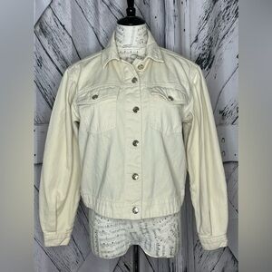 Sisley Jean Jacket Puffed Sleeves Cream 6
